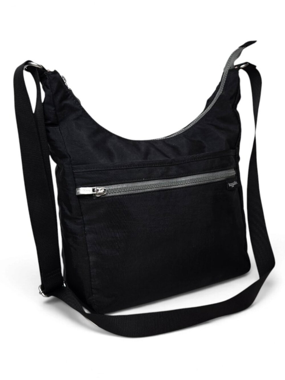 Baggallini Black Nylon Crossbody Bag Womens Everyday Zip Top Adjustable Strap
